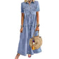✨👗 Vestido maxi jeans vintage feminino – elegante, confortável e versátil