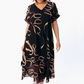 ✨👗 Vestido midi elegante com decote em V – fluido, leve e sofisticado