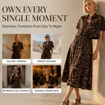 🐆👗 Conjunto feminino 2 peças estampa de leopardo – elegante e moderno