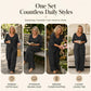 👗✨ Conjunto feminino 2 peças com blusa de botões e calça pantalona – elegante e confortável