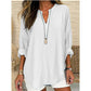 👚✨ Blusa feminina respirável com decote em V – conforto e estilo para o dia a dia