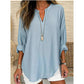 👚✨ Blusa feminina respirável com decote em V – conforto e estilo para o dia a dia