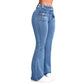 📢🔥50% DE DESCONTO POR TEMPO LIMITADO!⏰Calça Jeans Feminina de Cintura Alta e Corte Flare