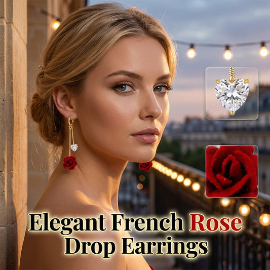 🌹 Brincos Femininos Rosa Francesa Vintage – Elegância Romântica com Detalhes de Luxo