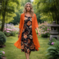 🔥Promoções em destaque-Vestido midi feminino com estampa floral