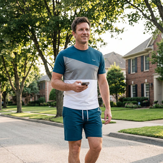 🏃‍♂️ Conjunto Masculino Esportivo 2 Peças – Camiseta + Shorts com Bolsos Laterais