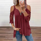 Imperdível🔥 Blusa de renda com ombros à mostra e zíper – Detalhes ousados e tecido respirável para um estilo descontraído ✨