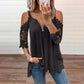 Imperdível🔥 Blusa de renda com ombros à mostra e zíper – Detalhes ousados e tecido respirável para um estilo descontraído ✨