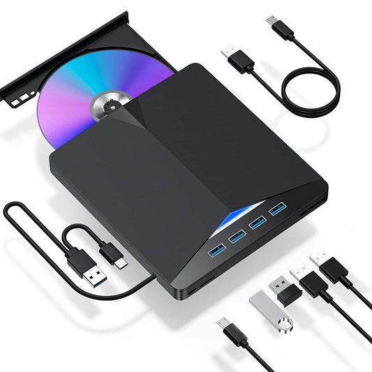 📢📢50% DE DESCONTO!! 💿✨ Drive DVD Externo, USB 3.0 e Tipo-C, Gravador de CD