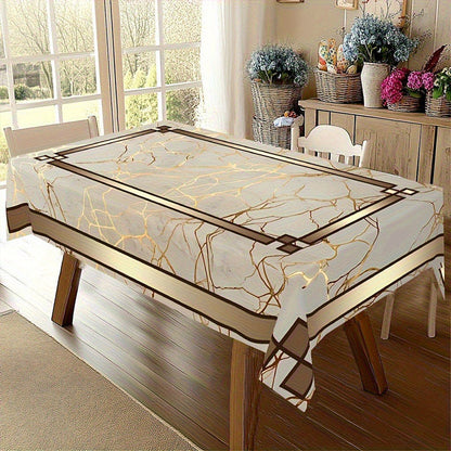 🏡✨ Toalha de Mesa Impermeável com Estampa de Mármore – Elegância, proteção e sofisticação para transformar sua sala de jantar