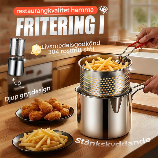 ✨Fritadeira multifuncional 304 em aço inoxidável✨Qualidade de restaurante em casa🍟