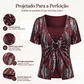 🐆✨ Camiseta Feminina com Estampa de Leopardo e Detalhe O-Ring – Estilo Moderno com Visual de Duas Peças
