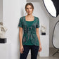 🐆✨ Camiseta Feminina com Estampa de Leopardo e Detalhe O-Ring – Estilo Moderno com Visual de Duas Peças
