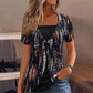 🐆✨ Camiseta Feminina com Estampa de Leopardo e Detalhe O-Ring – Estilo Moderno com Visual de Duas Peças