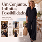 👚✨ Conjunto Feminino de Camisa + Calça de Perna Larga – Elegância casual, conforto e estilo em um só look