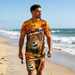 👕🔥 Conjunto Masculino de 2 Peças com Estampa 3D – Camiseta + Shorts leves, confortáveis e cheios de estilo