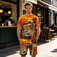 👕🔥 Conjunto Masculino de 2 Peças com Estampa 3D – Camiseta + Shorts leves, confortáveis e cheios de estilo