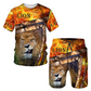 👕🔥 Conjunto Masculino de 2 Peças com Estampa 3D – Camiseta + Shorts leves, confortáveis e cheios de estilo