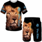 👕🔥 Conjunto Masculino de 2 Peças com Estampa 3D – Camiseta + Shorts leves, confortáveis e cheios de estilo