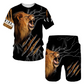 👕🔥 Conjunto Masculino de 2 Peças com Estampa 3D – Camiseta + Shorts leves, confortáveis e cheios de estilo
