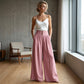 👖✨ Calça Feminina de Cintura Alta e Perna Larga – Caimento fluido, silhueta elegante e conforto para o dia todo