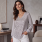 ✨ NASCIDA PARA BRILHAR | Blusa Feminina com Paetês e Decote em V -50%
