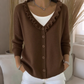 🔥👗 50% OFF! Cardigan de Tricô com Gola Babado Feminino – Elegante, Macio e Aconchegante