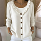 🔥👗 50% OFF! Cardigan de Tricô com Gola Babado Feminino – Elegante, Macio e Aconchegante