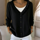 🔥👗 50% OFF! Cardigan de Tricô com Gola Babado Feminino – Elegante, Macio e Aconchegante