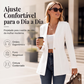 🔥👔 50% OFF! Blazer Feminino com Gola V e Um Botão – Elegante, Slim e Confortável