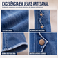 Jeans Feminino com Detalhes Laterais Recortados