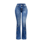 Jeans Feminino com Detalhes Laterais Recortados