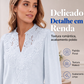 Blusa Feminina de Renda com Decote V