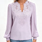 Blusa Feminina de Renda com Decote V