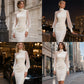 Vestido Midi Feminino Ajustado com Gola Alta