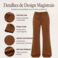 Calça Flare Feminina Listrada de Cintura Alta