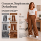 Calça Flare Feminina Listrada de Cintura Alta