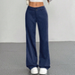 Calça Flare Feminina Listrada de Cintura Alta
