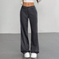 Calça Flare Feminina Listrada de Cintura Alta