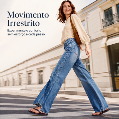 Jeans Feminino Cintura Alta e Perna Larga – Caimento Elegante