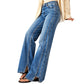 Jeans Feminino Cintura Alta e Perna Larga – Caimento Elegante