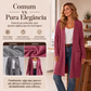 🧶 CONFORTO QUE COMBINA COM TUDO | Cardigã Feminino de Tricô Canelado -50%