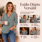 🔥 SAI DO BÁSICO | Blusa Feminina com Recorte nos Ombros e Zíper -50%
