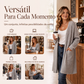 🧶 CONFORTO QUE COMBINA COM TUDO | Cardigã Feminino de Tricô Canelado -50%