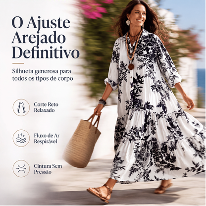 🌸 CLIMA DE FÉRIAS EM QUALQUER DIA | Vestido Longo Floral -50%