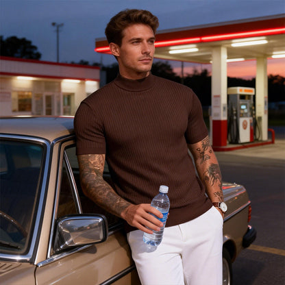 ✨ ELEGÂNCIA SEM CAMISA SOCIAL | Camiseta Canelada Masculina -50%