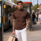 ✨ ELEGÂNCIA SEM CAMISA SOCIAL | Camiseta Canelada Masculina -50%