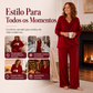 ✨ ELEGÂNCIA SEM ESFORÇO | Conjunto Feminino com Gola Drapeada e Pantalona -50%