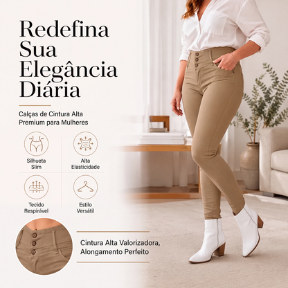 👖 CONFORTO PARA TODOS OS LOOKS | Calça Skinny Feminina de Cintura Alta -50%