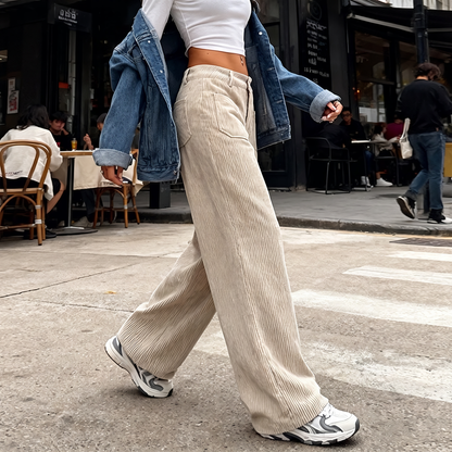 👖 CONFORTO COM ESTILO | Calça Feminina de Cintura Alta e Perna Larga -50%